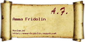 Amma Fridolin névjegykártya